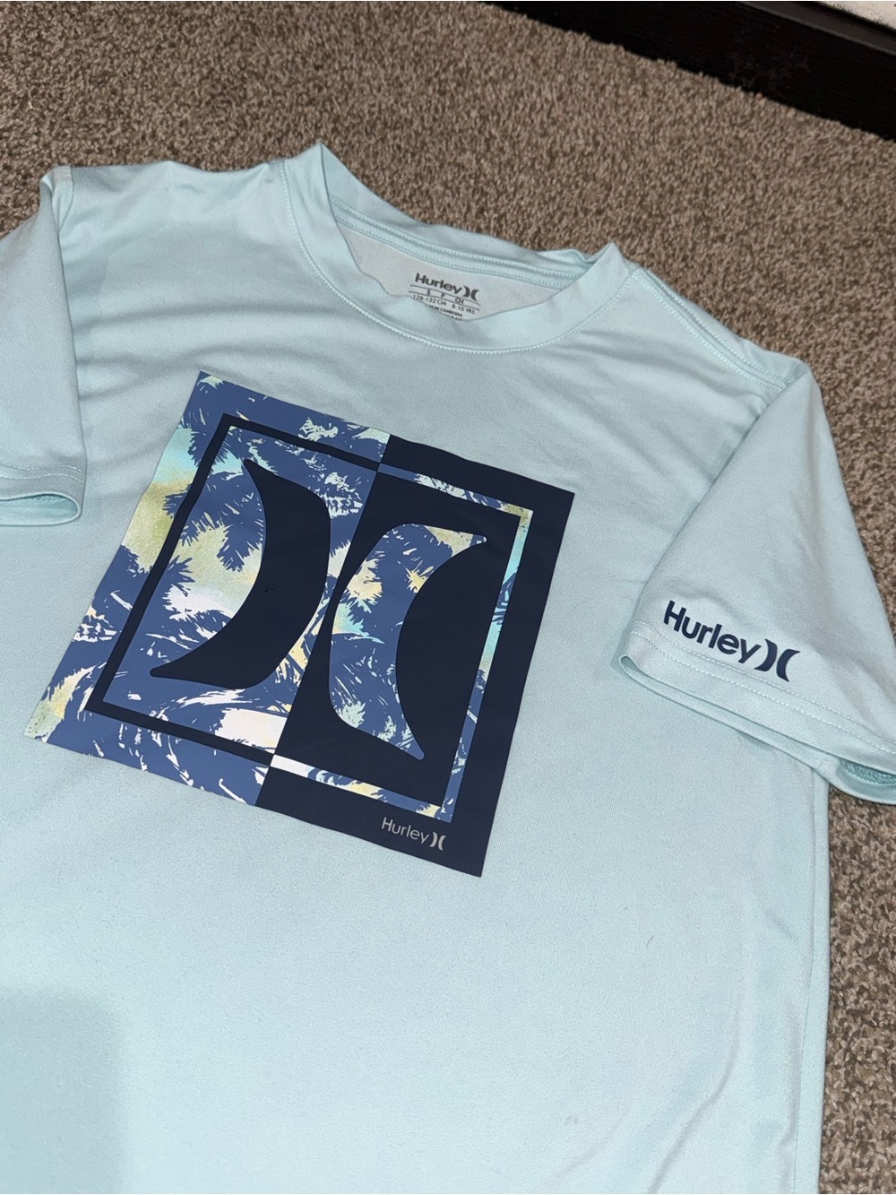 Hurley Mint Blue Graphic Logo Tee